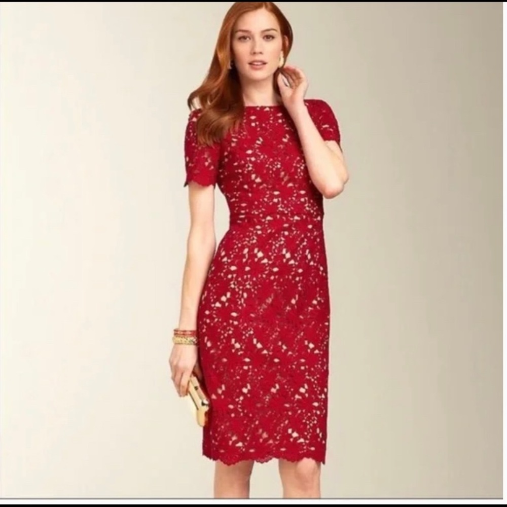 COPY - Talbots Red Lace Dress